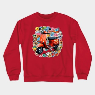 scooter stickers Crewneck Sweatshirt